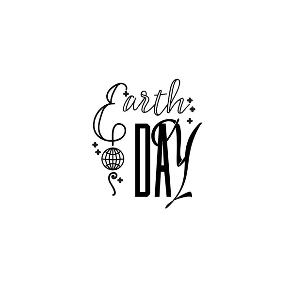 Emblema como parte do projeto - Dia da Terra. Etiqueta, carimbo, logotipo - feito à mão . — Vetor de Stock