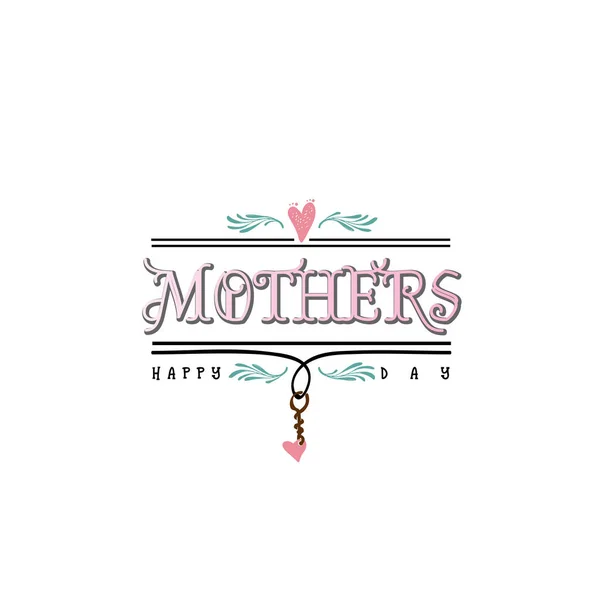 Emblema como parte do projeto - Dia das mães. Etiqueta, carimbo, logotipo - feito à mão . — Vetor de Stock