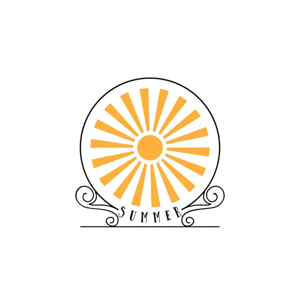 Insignia como parte del diseño - Sol y verano. Pegatina, sello, logotipo - hecho a mano . — Vector de stock