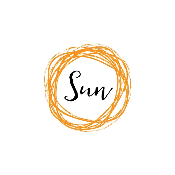 Значок як частина дизайну - Сонце і літо. Наклейка, марка, логотип - зроблено руками . — стоковий вектор