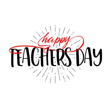 yazı ve Hat sanatı modern - mutlu öğretmenler günü size. Etiket, damga, logo - el yapımı