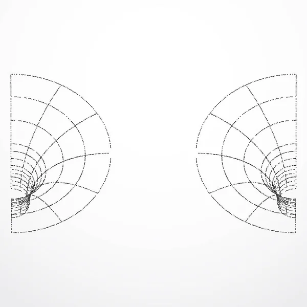Teknik bakgrund. Abstrakta 3d tratt. Futuristiska teknik stil. — Stock vektor