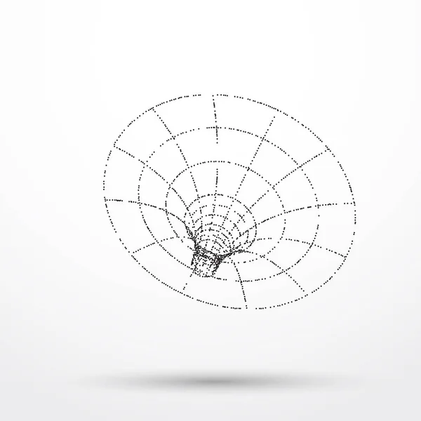 Experiencia tecnológica. Abstracto embudo 3d. Estilo de tecnología futurista . — Vector de stock