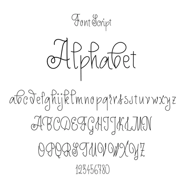 Lettertype getrokken op basis van handschrift kalligrafie, moderne cursieve script borstel. — Stockvector