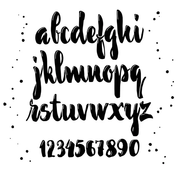Vector Alphabet. Calligraphic font. Unique Custom Characters. Hand Lettering for Designs - logos, badges, postcards, posters, prints. Modern brush handwriting Typography. — Stock Vector