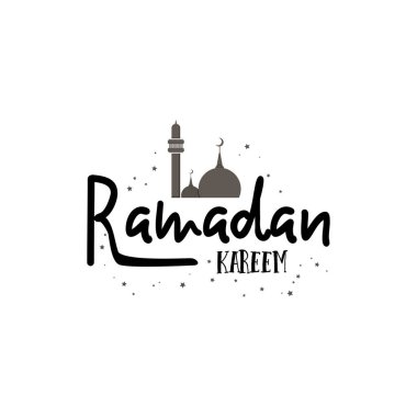 Ramazan Kareem - el yapımı şablonu. İzole vektör nesnesi logo tasarım için bir rozet olduğunu