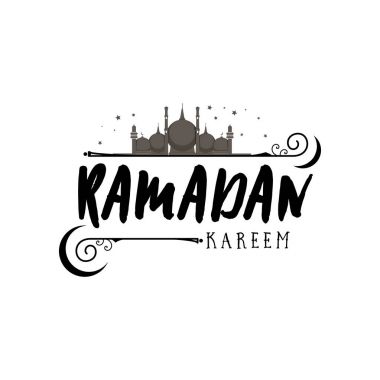 Ramazan Kareem - el yapımı şablonu. İzole vektör nesnesi logo tasarım için bir rozet olduğunu