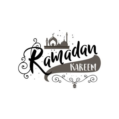 Ramazan Kareem - el yapımı şablonu. İzole vektör nesnesi logo tasarım için bir rozet olduğunu