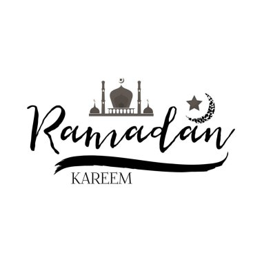 Ramazan Kareem - el yapımı şablonu. İzole vektör nesnesi logo tasarım için bir rozet olduğunu