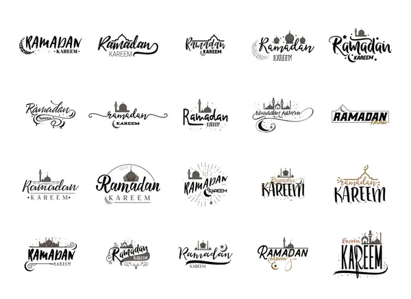 Ramadan Kareem - Modelo feito à mão. Logotipo de objeto vetorial isolado é um emblema para o seu design —  Vetores de Stock