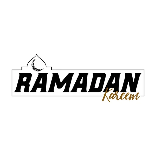 Ramadan Kareem plantilla hecha a mano. El logotipo del objeto vectorial aislado es una insignia para su diseño — Vector de stock