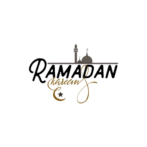 Ramadan Kareem - Handmade template. Isolated vector object logo is a badge for your design — Stock Vector