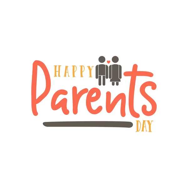 Parents Day badge design . Sticker, stamp, logo - handmade. With the use of typography elements, calligraphy and lettering — Stock Vector