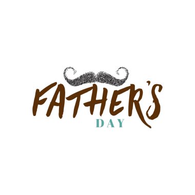 Babalar günü kartı tasarım. Etiket, damga, logo - el yapımı. Tipografi elemanları, hat ve yazı kullanımı ile