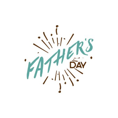 Babalar günü kartı tasarım. Etiket, damga, logo - el yapımı. Tipografi elemanları, hat ve yazı kullanımı ile