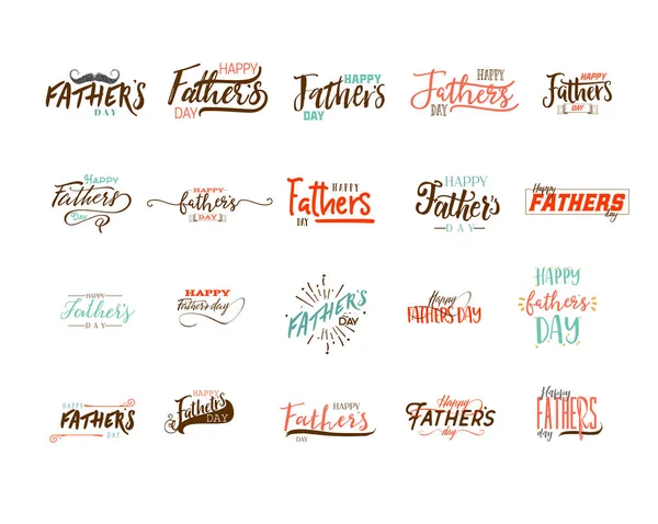Babalar günü kartı tasarım. Etiket, damga, logo - el yapımı. Tipografi elemanları, hat ve yazı kullanımı ile — Stok Vektör