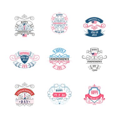 Fourth of July, United Stated independence day - Handmade template. Isolated vector object logo is a badge for your design clipart