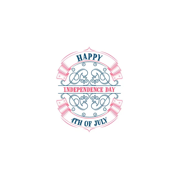 Fourth of July, United Stated independence day - Handmade template. Isolated vector object logo is a badge for your design — Stock Vector