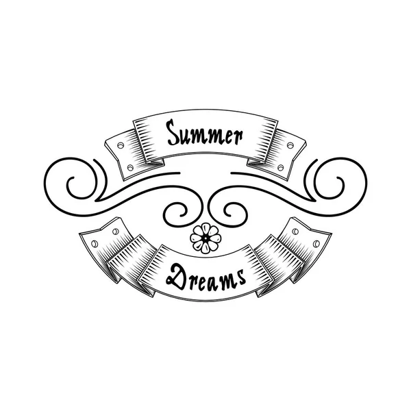 Sommer - handgemachte Vorlage. Das isolierte Vektorobjekt-Logo ist ein Abzeichen für Ihr Design — Stockvektor