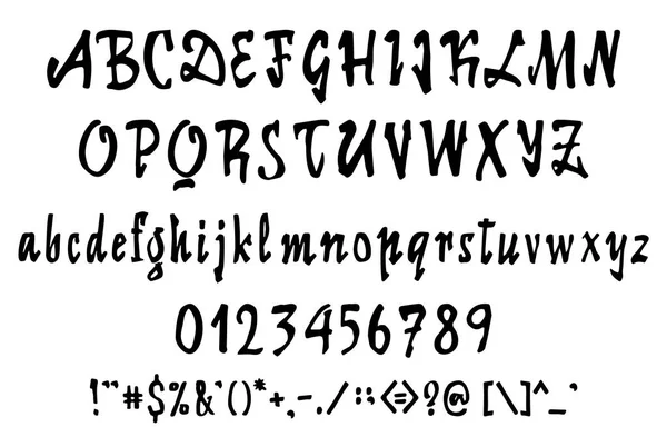Διάνυσμα αλφάβητο. Μοναδικό προσαρμοσμένους χαρακτήρες. Χέρι γράμματα για σχέδια - λογότυπα, εμβλήματα, καρτ-ποστάλ, αφίσες, τυπωμένες ύλες. Σύγχρονη βούρτσα χειρόγραφο σενάριο — Διανυσματικό Αρχείο