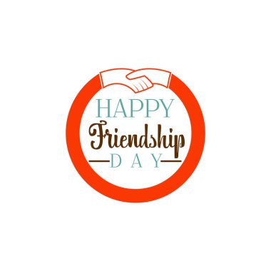 Mutlu dostluk günü. Vektör tipografik renkli tasarımı. Tatiliniz için rozetleri kartpostallar, poster tasarımı.