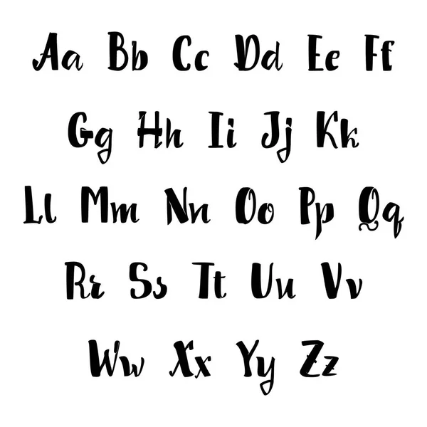ベクトルのアルファベット。カリグラフィ フォントです。独自のカスタム文字。デザイン ・ ロゴ、バッジ、ポストカード、ポスター、手レタリングを印刷します。モダンなブラシ手書き文字体裁. — ストックベクタ