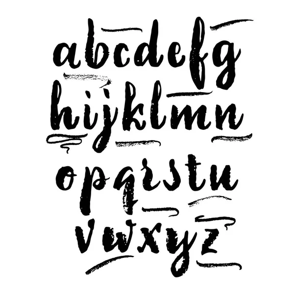 Vektör alfabe. Kaligrafi yazı tipi. Benzersiz özel karakterler. El yazı için tasarımlar - logoları, rozetleri, kartpostallar, posterler, baskılar. Modern fırça el yazısı tipografi.