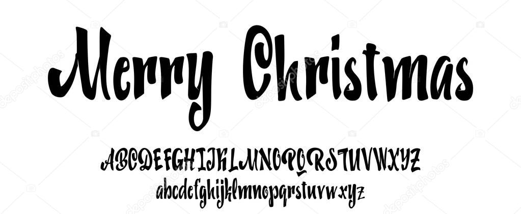 Font drawn on the basis of handwriting calligraphy, modern cursive script brush.