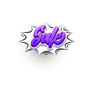 Satılık pop sanat sıçrama, bulut. Komik metin konuşma balonu.