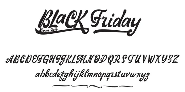 Black Friday Sale. Handmade Font. Alphabet written by hand, for your design — Stock Vector