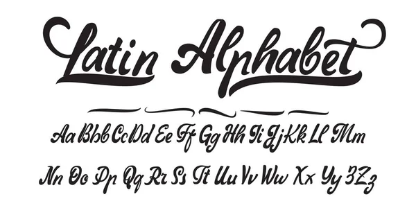 Latijnse alfabet, handgemaakte, lettertype voor uw ontwerp. — Stockvector