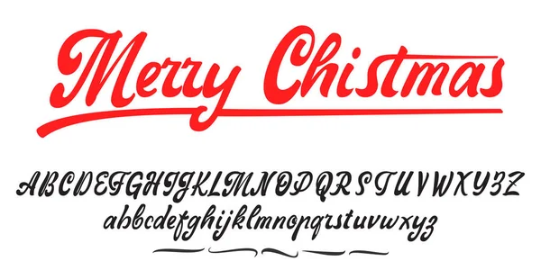 Feliz Navidad, alfabeto latino escrito a mano, se puede utilizar para cualquier cosa . — Vector de stock