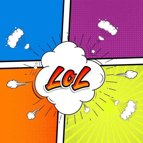 Komiks kolekcji słowo lol, kolorowe efekty tekstowe Czat z dźwiękiem w stylu pop art wektor. czcionki 3D. — Wektor stockowy