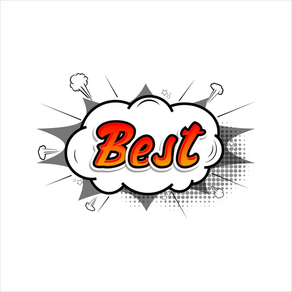Comic collection mot meilleur son couleur chat texte effets pop art style vectoriel. Fonte 3d . — Image vectorielle