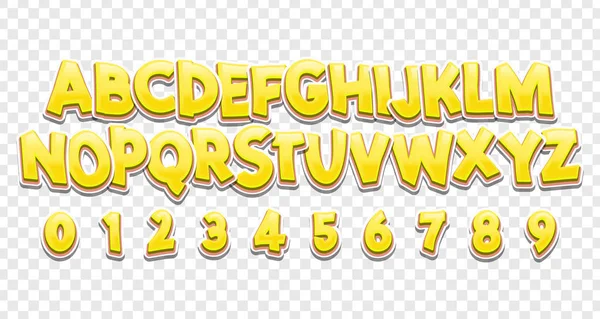 Komische belettering lettertype 3d. Vector alfabet. Hand belettering script lettertype. Typografie alfabet voor ontwerpen: logo's, ontwerp van de verpakking, Poster. ABC... — Stockvector