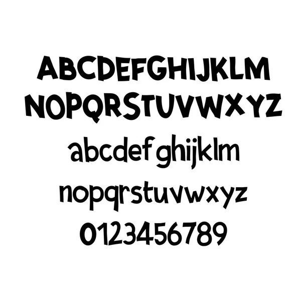 Komische belettering lettertype. Vector alfabet. Hand belettering script lettertype. Typografie alfabet voor ontwerpen: logo's, ontwerp van de verpakking, Poster. ABC... — Stockvector