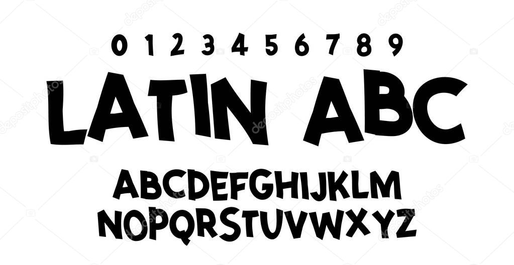 Comic lettering font. Vector alphabet.Hand Lettering script font. Typography alphabet for Designs: Logos, Packaging Design, Poster. ABC...
