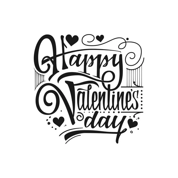 Feliz día de San Valentín. Dibujo a mano Vector Diseño de letras. Se puede utilizar para carteles, tarjetas postales, impresiones en la ropa . — Vector de stock