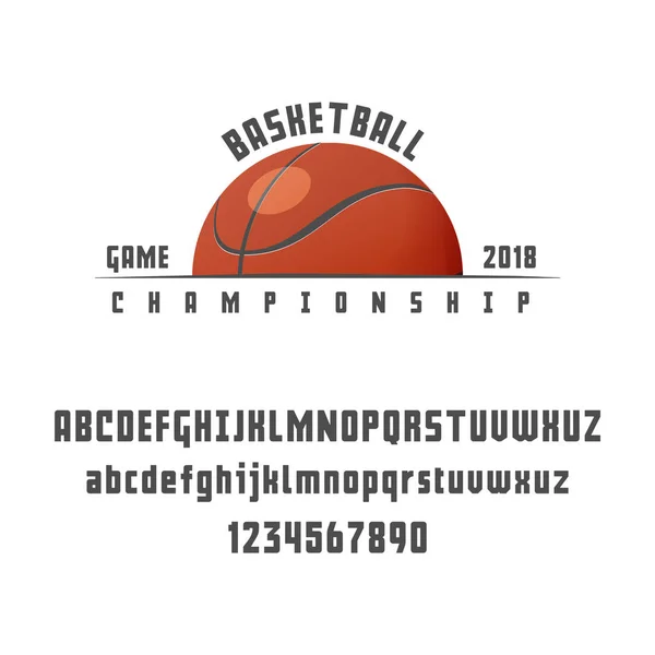 Set of basketball - badge, logo and font. Vector illustration. — Stock Vector