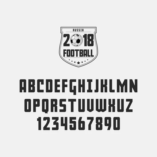Uppsättning av fotboll fotboll - badge, logo och typsnitt. Vektorillustration. — Stock vektor