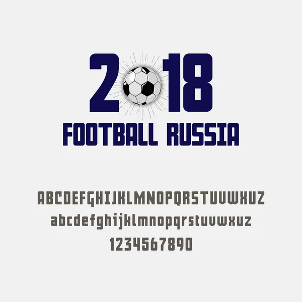 Комплект футбольного футбола - значок, логотип и шрифт. Векторная иллюстрация . — стоковый вектор