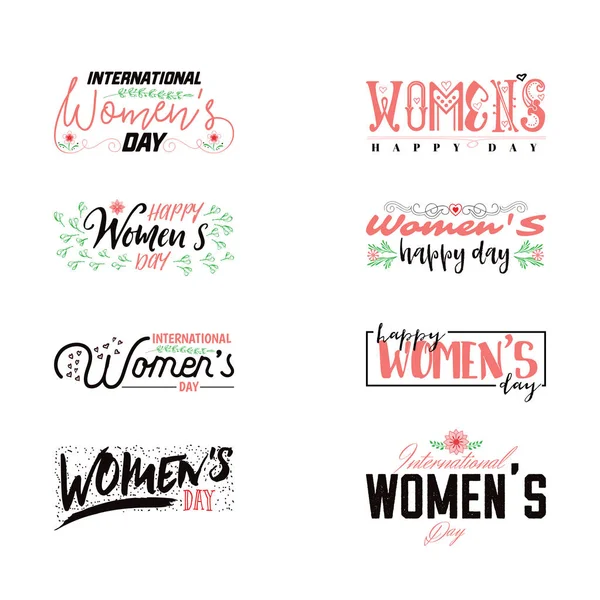 Glücklicher Frauentag. minimalistisches Design - Anstecker, Aufkleber, für Geschenke zum Frühlingsfest, für Postkarten, Corporate Styles, für den Weihnachtsverkauf. — Stockvektor