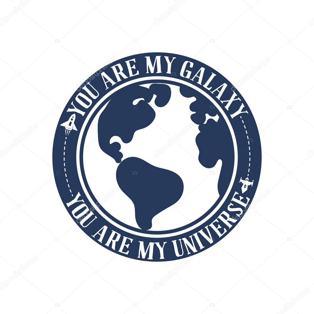 Space - a banner, planets in the universe, can be used as a patch, badge, sticker. Vector illustration.