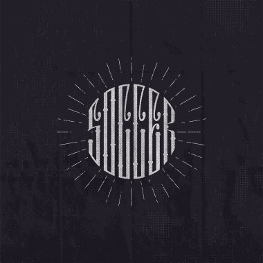 Futbol bağ bir futbol çerçevede daire harflerle modern.