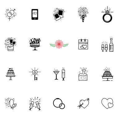 Simgeler düğün ve düğün olaylar iletken