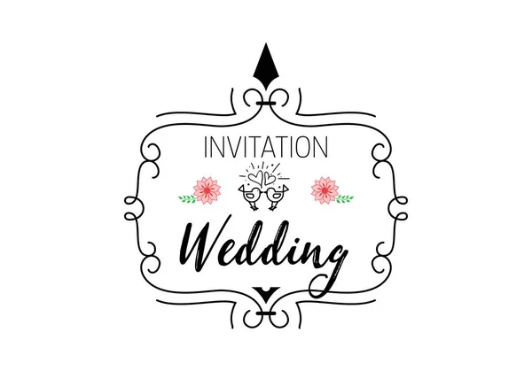 Wedding badge, lettering invitation. For the organization of wedding events. — Stock Vector