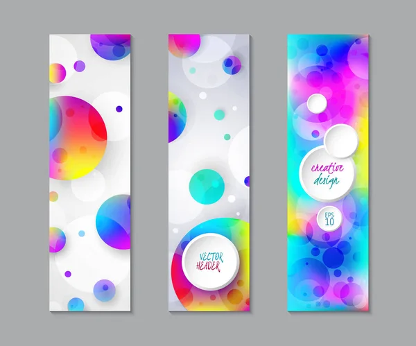 Set-card-creative-design-rainbow-circles-poster-background-artistic-A4 — Stok Vektör