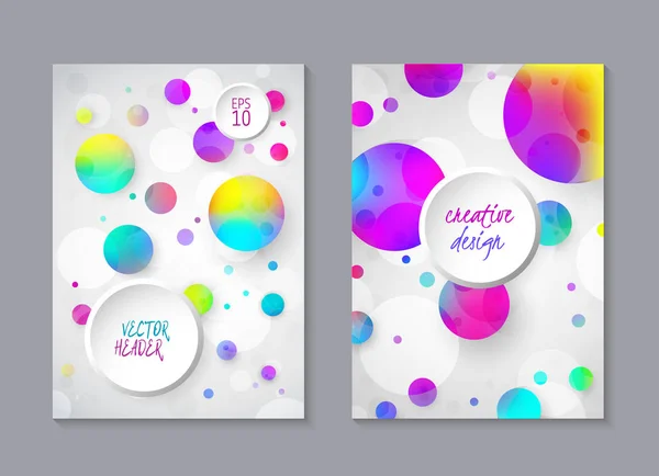 Set-card-creative-design-regenbogenkreise-poster-hintergrund-künstlerisch-a4 — Stockvektor