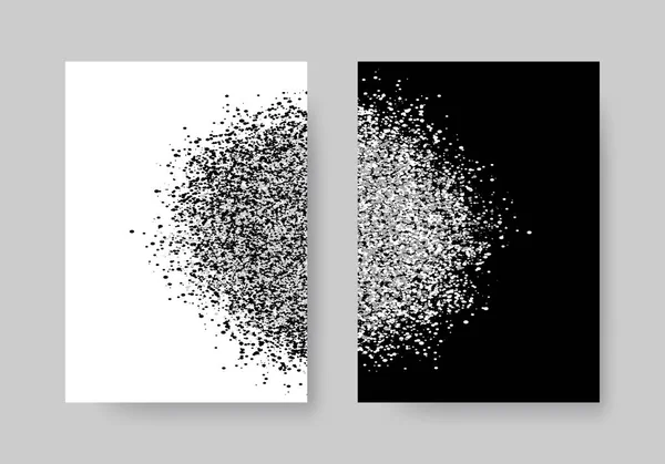 Banner-cover-flyer-dust-cloud-sand-glitter-A4-black-white — Stock vektor