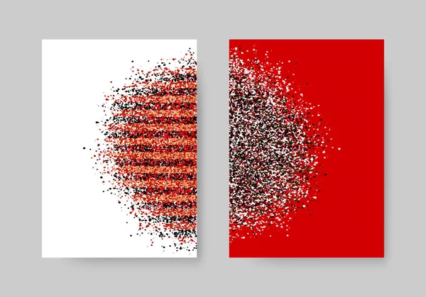 Banner-cover-flyer-staub-wolke-sand-glitter-schwarz-weiß-rot-a4 — Stockvektor